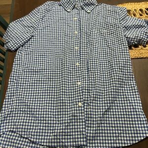 Vineyard Vines Men's Blue and White Checkered Shirt